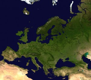 Satellite image of Europe