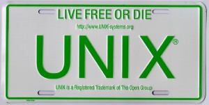 The UNIX number plate