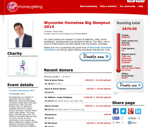 Virgin Giving page