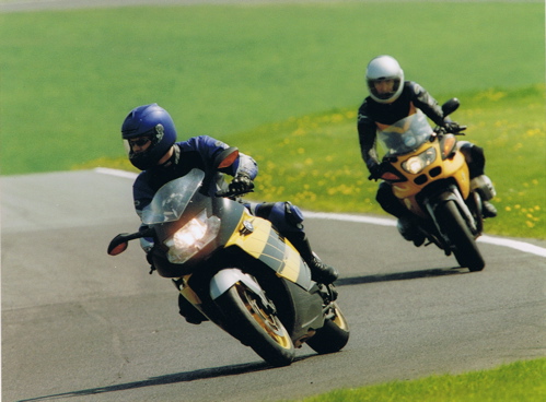 Steve on his K1200S at Cadwell