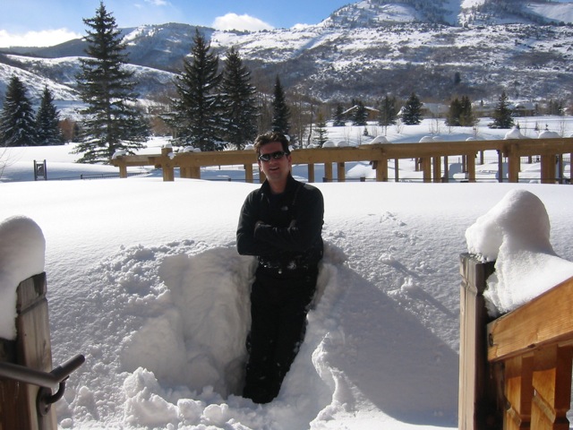 Steve in deep snow, Utah